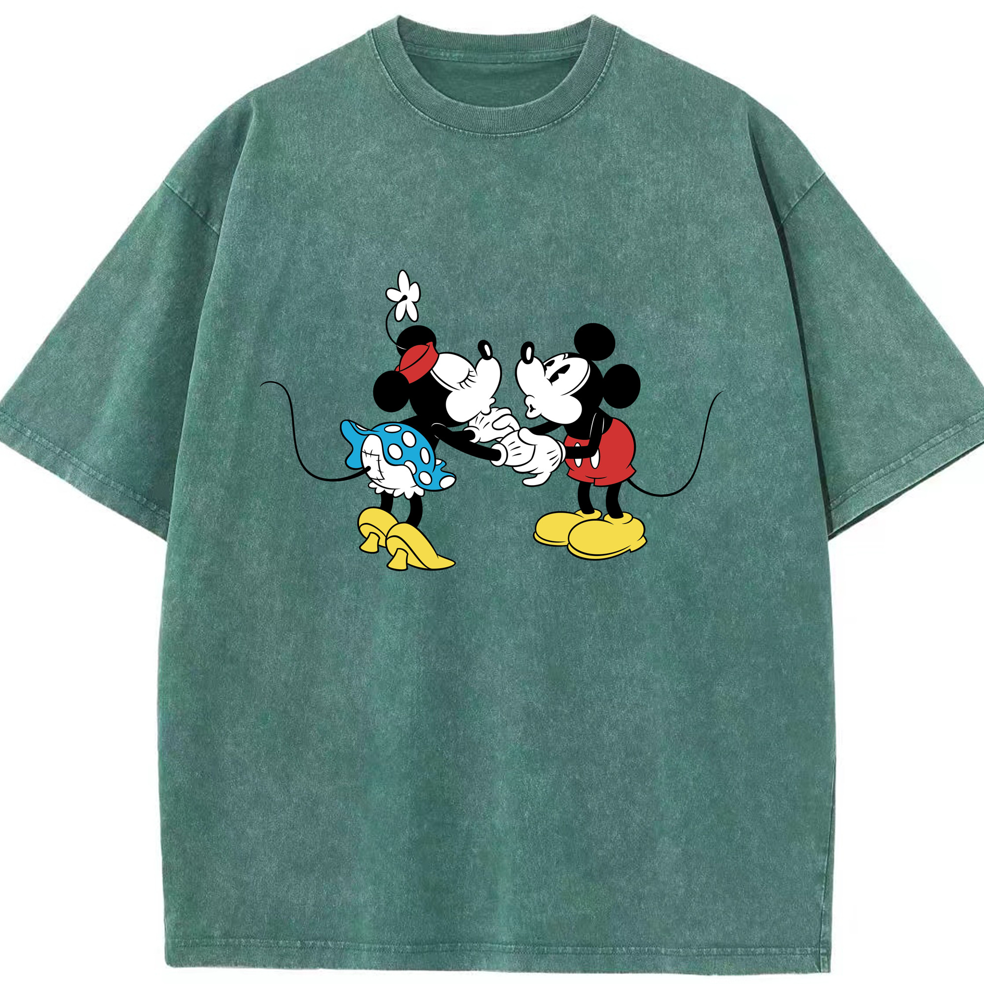 （画像用） ミッキーマウス Mickey Mouse 綿100% ヴィンテージ風 半袖Tシャツ（フロントプリント）